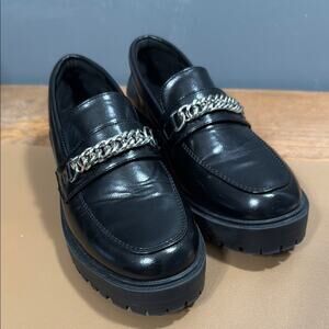 YETIER Platform Womens Loafer Leather Slip-on Round Toe Chunky Loafer Shoes NWOB